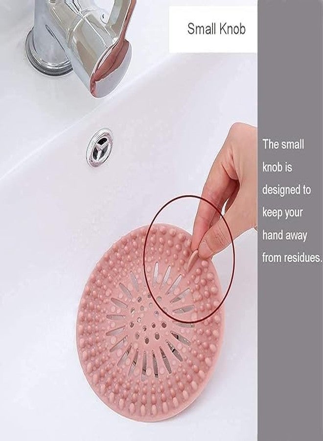 Wipsor Silicone Hair Catcher Drain Cover Bathroom Durable Silicone Hair Catcher Stopper Shower Drain Covers for Bathtub and Kitchen Catcher Cover Protector Filter Stopper Sink Sewer Drainer (Pack of 5) (5) - Image 5